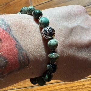 African Turquoise Natural Crystal Gemstone Stretch Bracelet Healing Energy